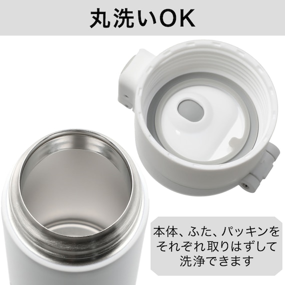 ステンレスワンタッチボトル(520ml WH) 4枚目画像