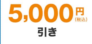 5,000円（税込）引き
