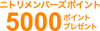 ニトリメンバーズポイント5000ポイントプレゼント