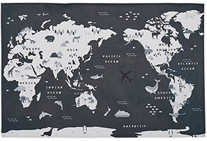 親子で楽しむプレイラグ (WORLD/ブラック)