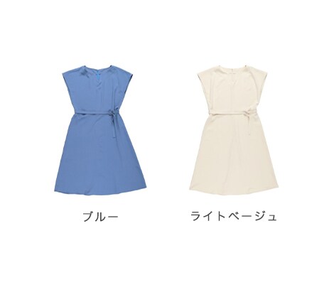 リネンライクキーネックワンピース