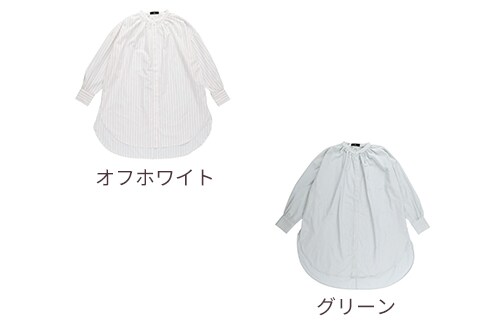 ストライプチュニックブラウス S M
