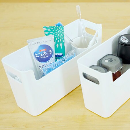 他にも、洗面周りで歯ブラシセットを入れたり、キッチンで調味料を入れたり、ダイレクトメールを入れるのにも丁度良いです。