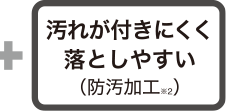 汚れが付きにくく落としやすい（防汚加工）