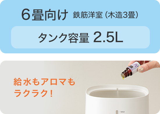 ラク給水アロマ加湿器