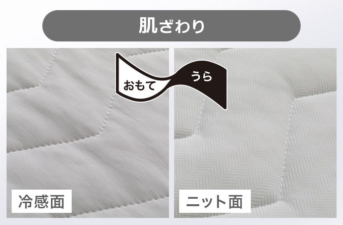 肌ざわり　おもて冷感面　うらパイル面