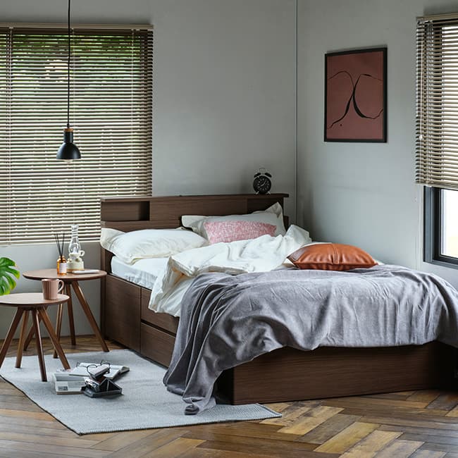 1台2役の家具で、オンオフを切り替え。 Bedroom 01