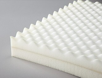 上段に使用の波型ソフトウレタンにより、ふんわりとした寝心地を実現。