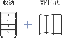 収納＋間仕切り