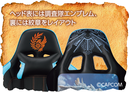ヘッド表には調査隊エンブレム、表には紋章をレイアウト