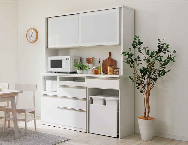 miwaニトリNITORI キッチンボード 食器棚 キッチン収納 リガーレ ニトリ キッチンカウンター(リガーレ120CT WH) キッチン収納