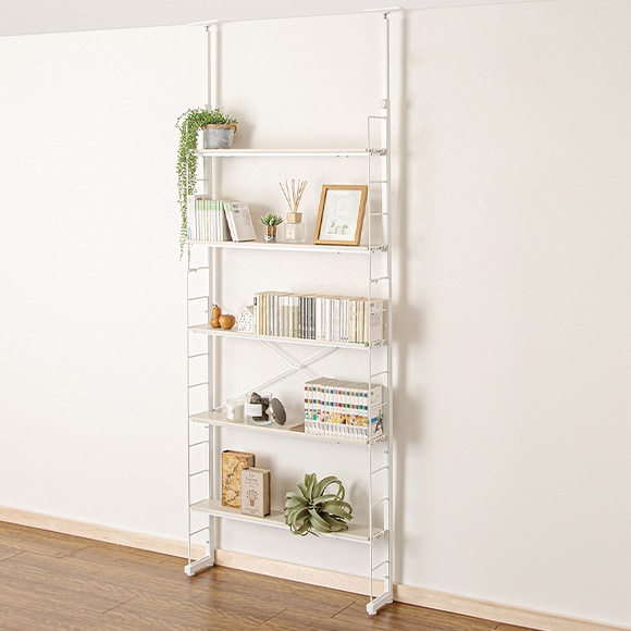 Nポルダ　ニトリ　突っ張り棒式ラック、シェルフ ニトリ（NITORI） 突っ張りパンチングボード Nポルダ(幅80cm ホワイト