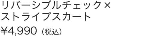 リバーシブルチェック×ストライプスカート