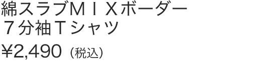 綿スラブＭＩＸボーダー７分袖Ｔシャツ