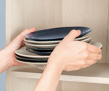 重ねやすく、収納が簡単。