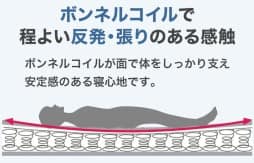 ボンネルコイルで程よい反発・張りのある感触