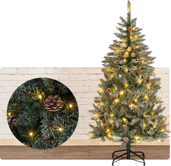 ニトリ　LED クリスマスツリー 約120cm 金色ベース ニトリnews｜省スペースで置けるハーフツリー・ミニツリー新発売