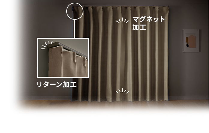 すき間ブロック遮熱・遮光１級・遮音カーテン