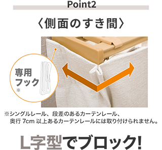 Point2 側面の隙間 L字型でブロック!