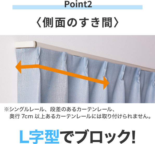 Point2 側面の隙間 L字型でブロック!