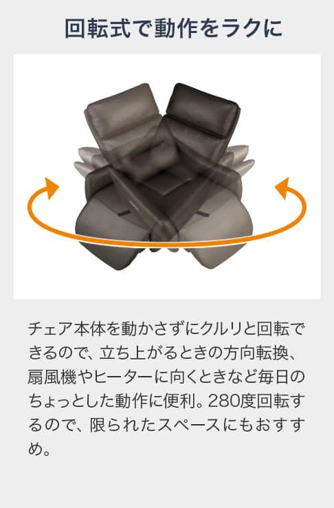 回転式で動作をラクに