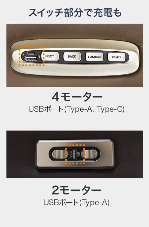 スイッチ部分で充電も