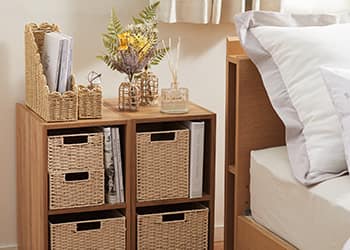 自然風素材のバスケットの使用例画像