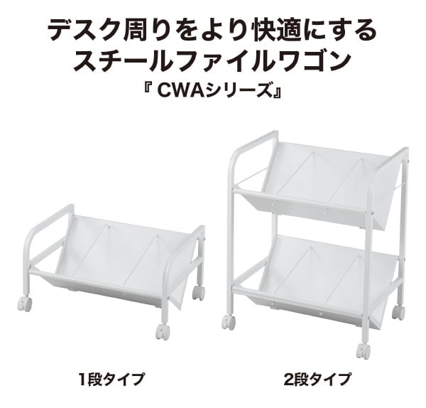 石見銀山 ナカバヤシ ファイルワゴン 2段 ホワイト CWA-002W オフィス用品一般