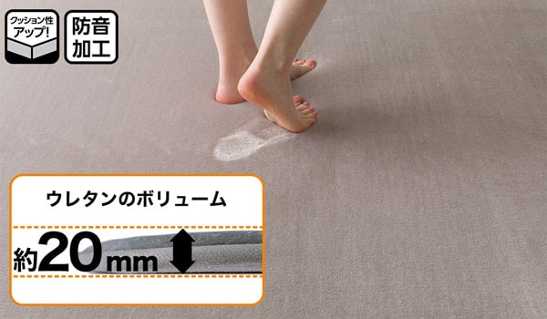 【デコホーム商品】20mmウレタン入り防音+保温+吸湿発熱+蓄熱ラグ(NウォームSP nsDA01 MO200X240)