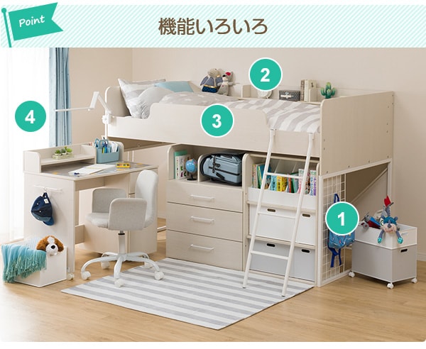 システムベッド(デニッシュH WW/WH)通販 | ニトリネット【公式】 家具 販売大人気 ニトリのベットに付いていた机 ドレッサー/鏡台