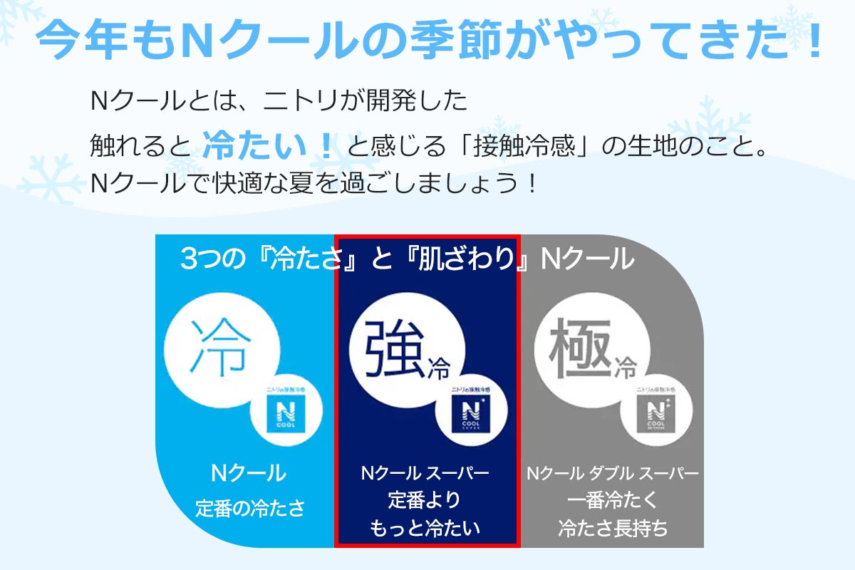 ニトリ　洗える接触冷感ラグNクールスーパー