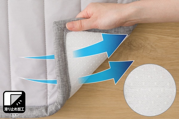 冷たさ長持ち「極」接触冷感 洗えるラグ(NクールWSP メッシュs)