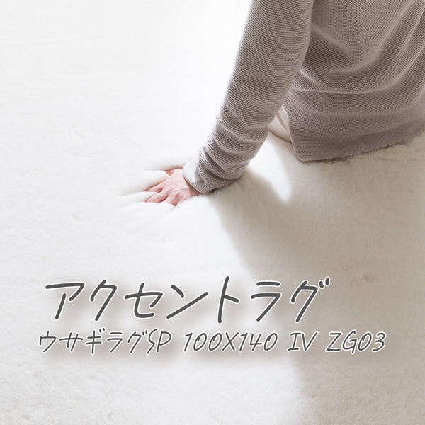 アクセントラグ(ウサギラグSP 100X140 IV ZG03)