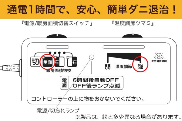 通電1時間で、安心、簡単ダニ退治!