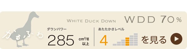 かるふわ ホワイトダックダウン70%
