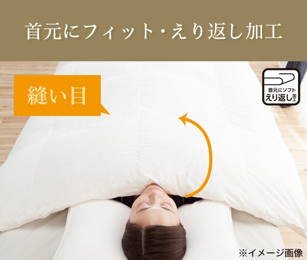 首元にフィット・えり返し加工