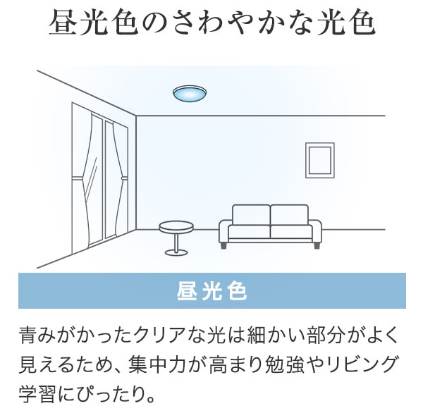 昼光色のさわやかな光色
