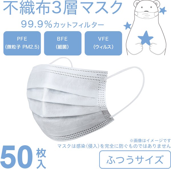 不織布3層マスク
