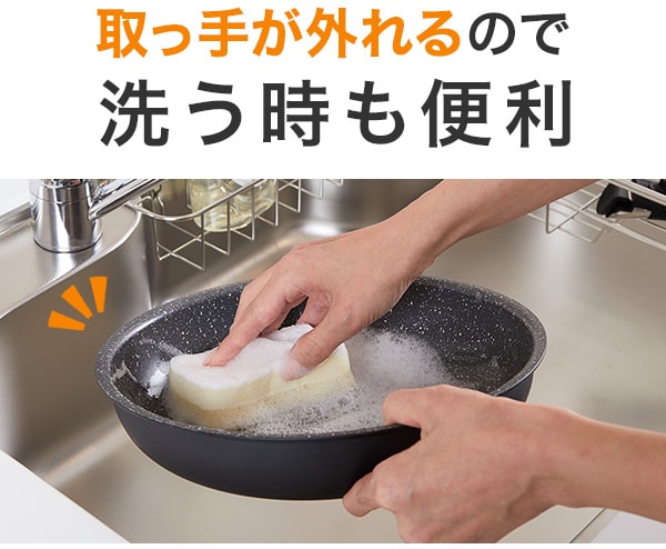 取っ手が外れるので洗う時も便利