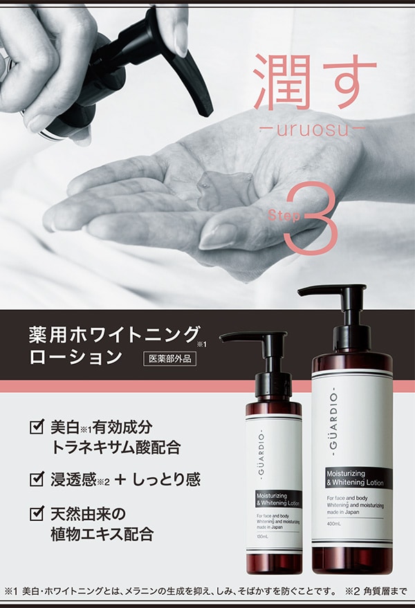 Guardio 薬用ホワイトニングローション 130ml 400ml 美白 化粧水 医薬部外品 通販 ニトリネット 公式 家具 インテリア通販