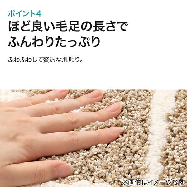 ほど良い毛足の長さでふんわりたっぷり ふわふわして贅沢な肌触り。