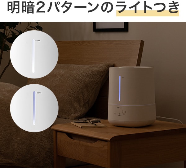 明暗2パターンのライトつき