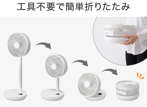 工具不要で簡単折りたたみ