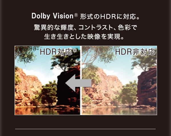 DolbyVision形式のHDRに対応
