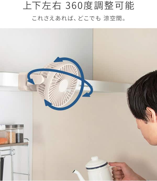上下左右360度調整可能