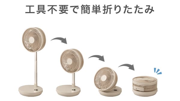 工具不要で簡単折りたたみ