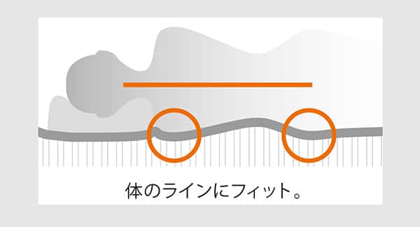 体のラインにフィット。