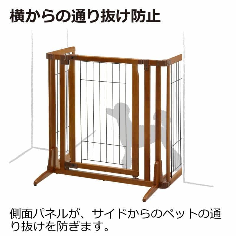 リッチェル 木製おくだけドア付ペットゲートH ワイド ブラウン