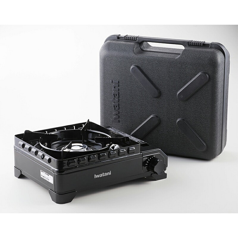 Iwatani カセットコンロ カセットフー タフまる ケース付き キャンプ アウトドア ブラック 日本製 CB-ODX-1-BK