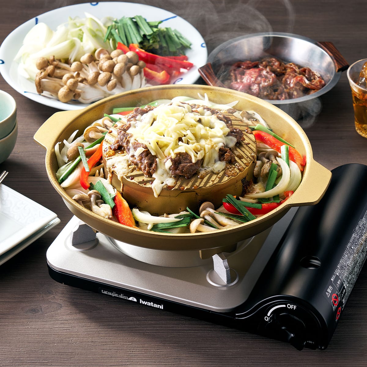 Iwatani よくばり鍋 焼く 煮る セパレート仕様 フッ素コート CB-A-YBN